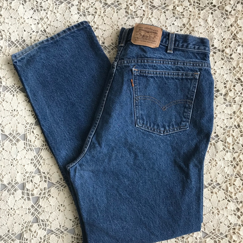 Vintage Orange Tab Levis - Vintage Blue Denim Jeans 38 x 30 Made in Canada